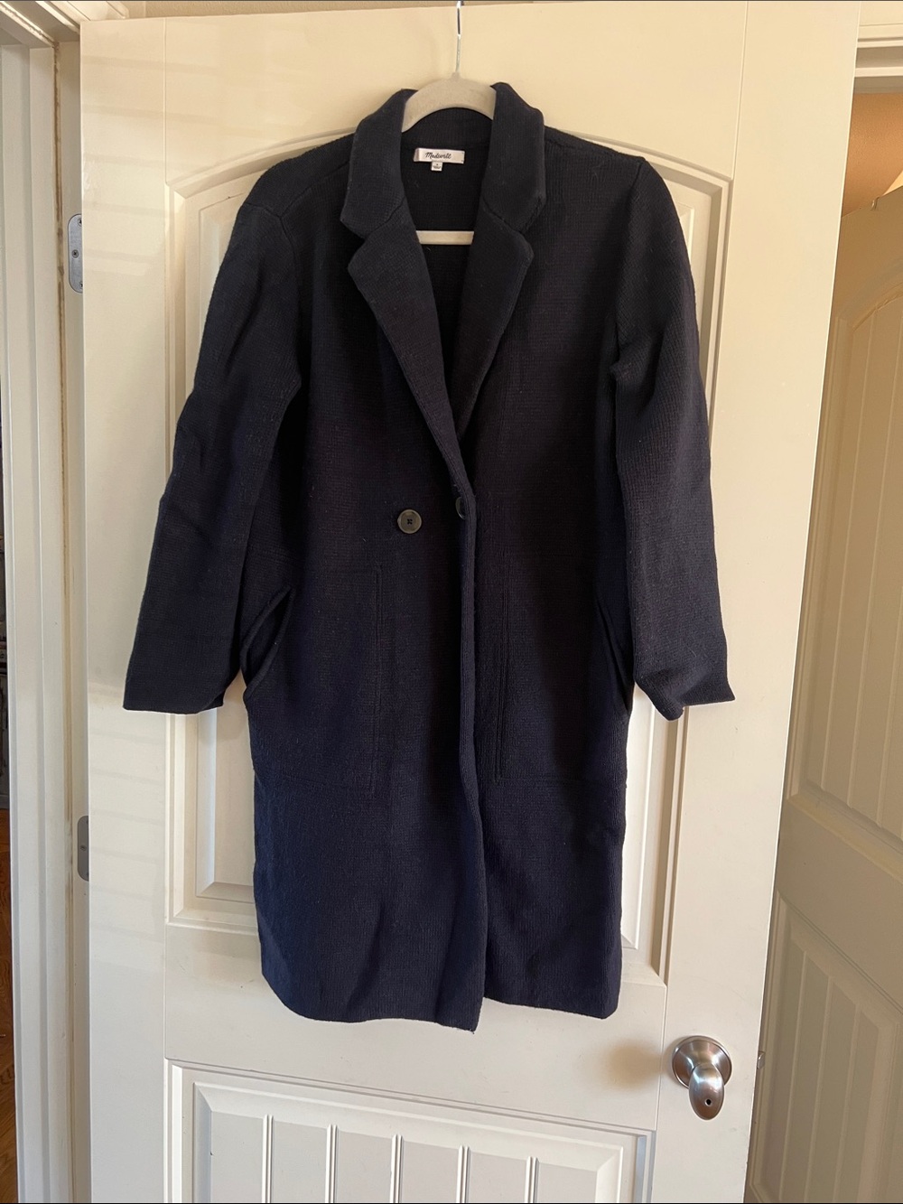Madewell Dark Navy Single-Button Women's sweater jacket